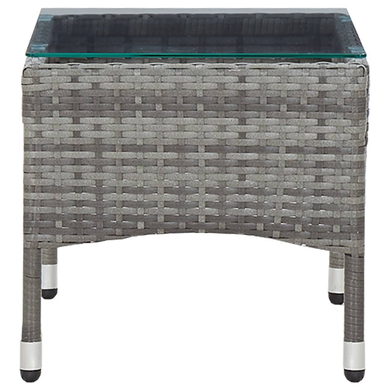 vidaXL 2 Piece Garden Lounge Set with Cushion Poly Rattan Grey