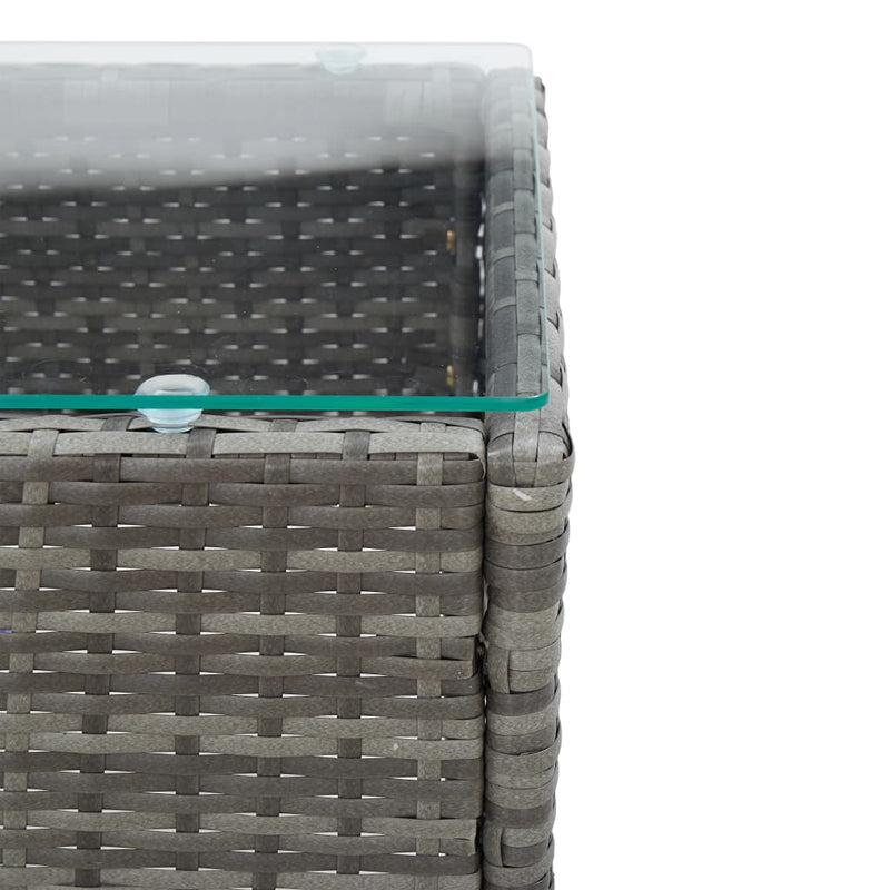 vidaXL 2 Piece Garden Lounge Set with Cushion Poly Rattan Grey