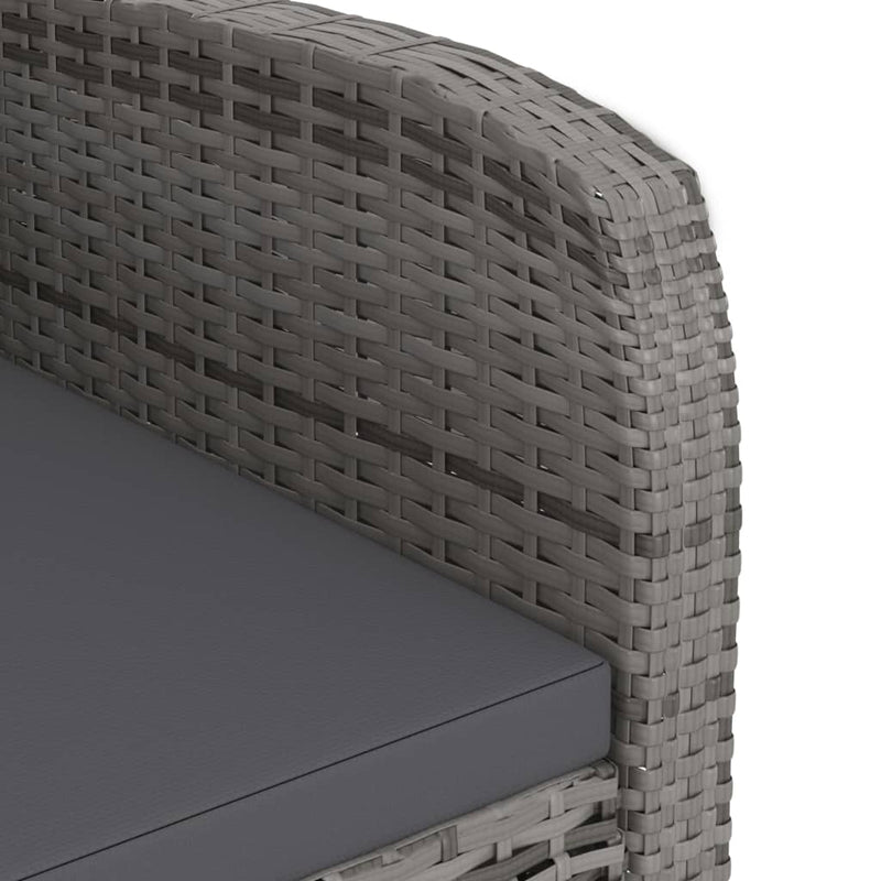 11 Piece Outdoor Dining Set with Cushions Poly Rattan Grey