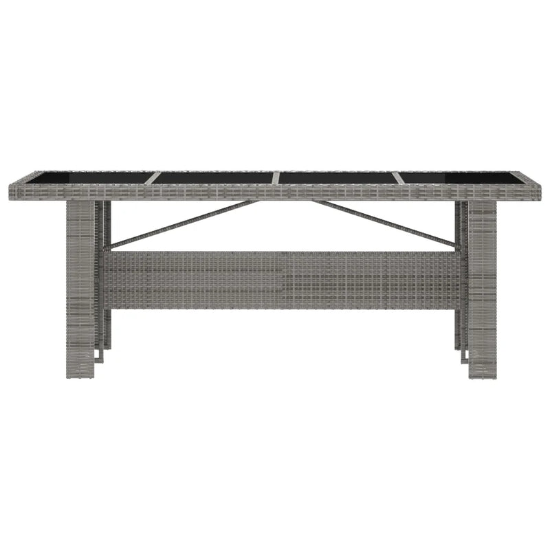 11 Piece Outdoor Dining Set with Cushions Poly Rattan Grey