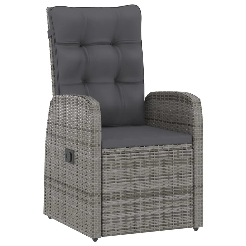11 Piece Outdoor Dining Set with Cushions Poly Rattan Grey