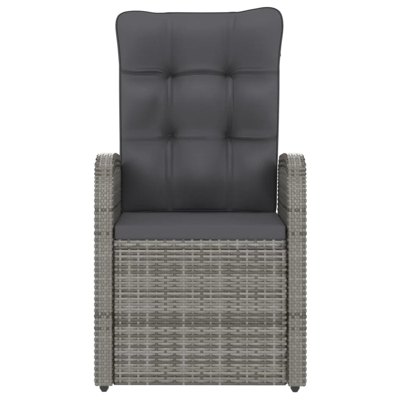 11 Piece Outdoor Dining Set with Cushions Poly Rattan Grey