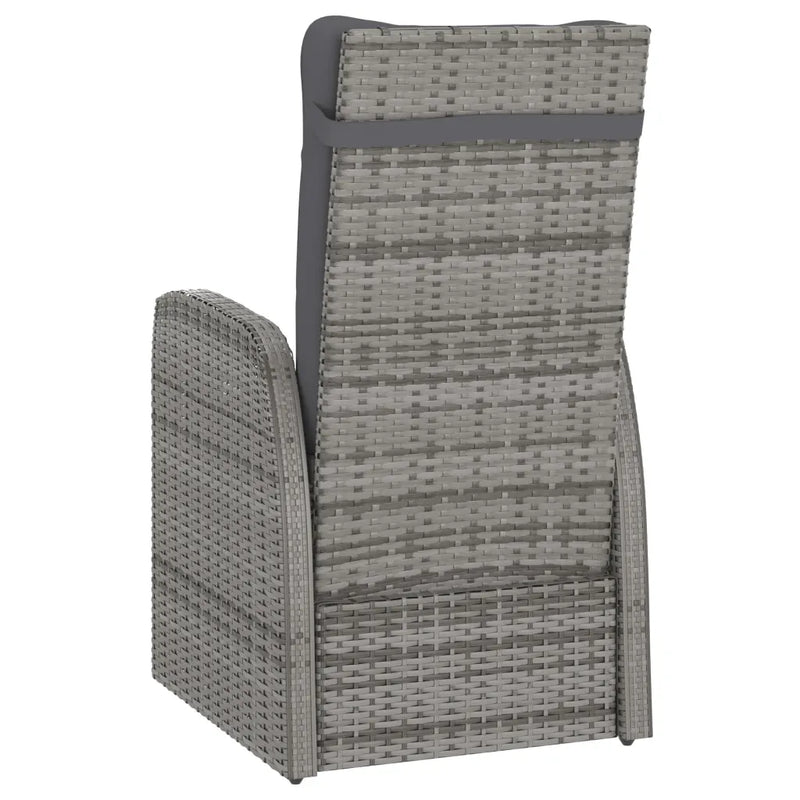 11 Piece Outdoor Dining Set with Cushions Poly Rattan Grey