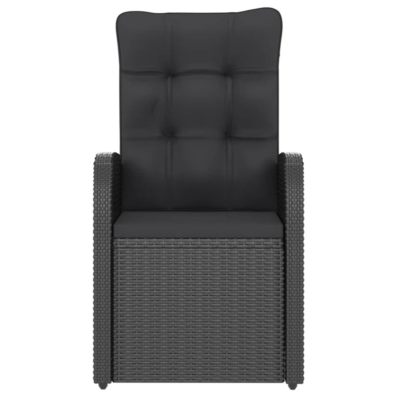 vidaXL 5 Piece Outdoor Dining Set with Cushions Poly Rattan Black
