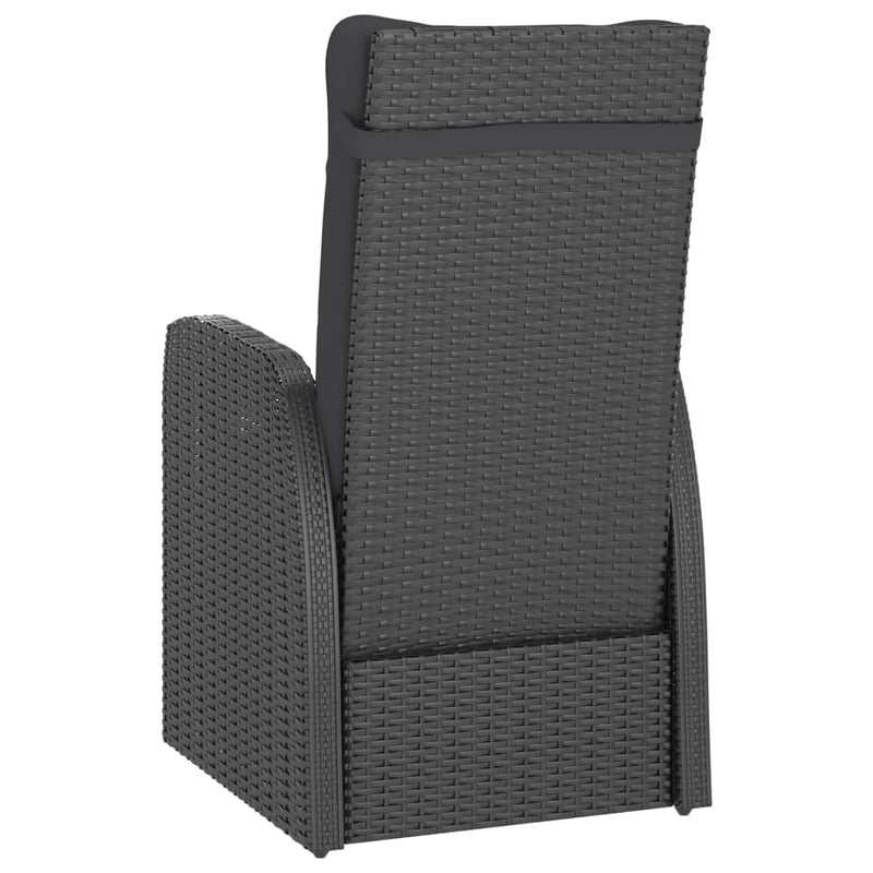 vidaXL 5 Piece Outdoor Dining Set with Cushions Poly Rattan Black