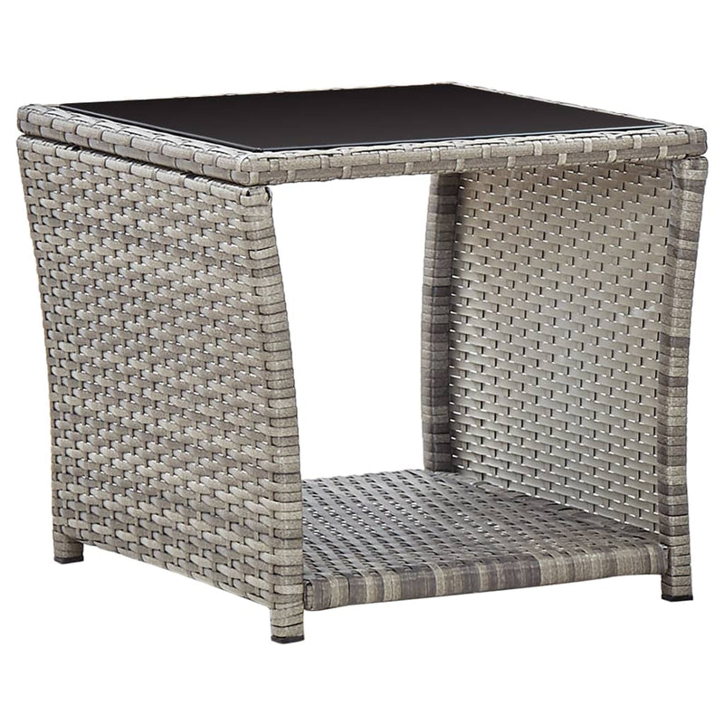 vidaXL 3 Piece Garden Lounge Set with Cushions Poly Rattan Grey