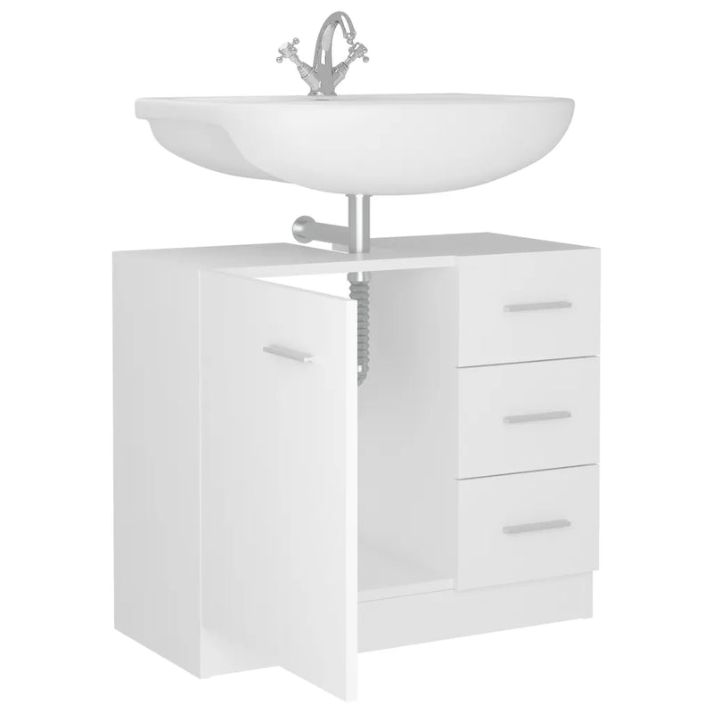 Sink Cabinet White 63x30x54 cm Engineered Wood