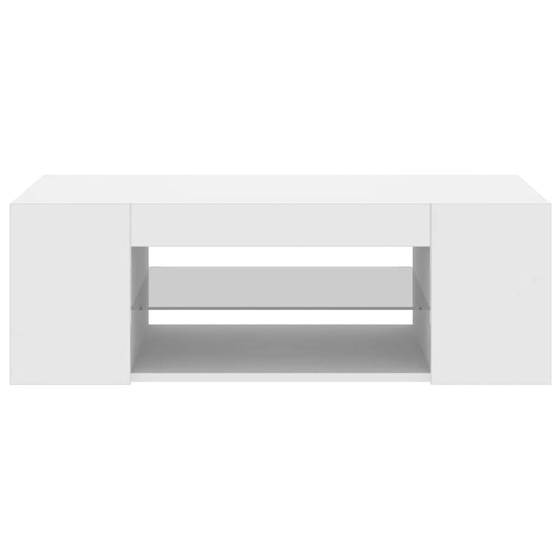 vidaXL TV Cabinet with LED Lights White 90x39x30 cm