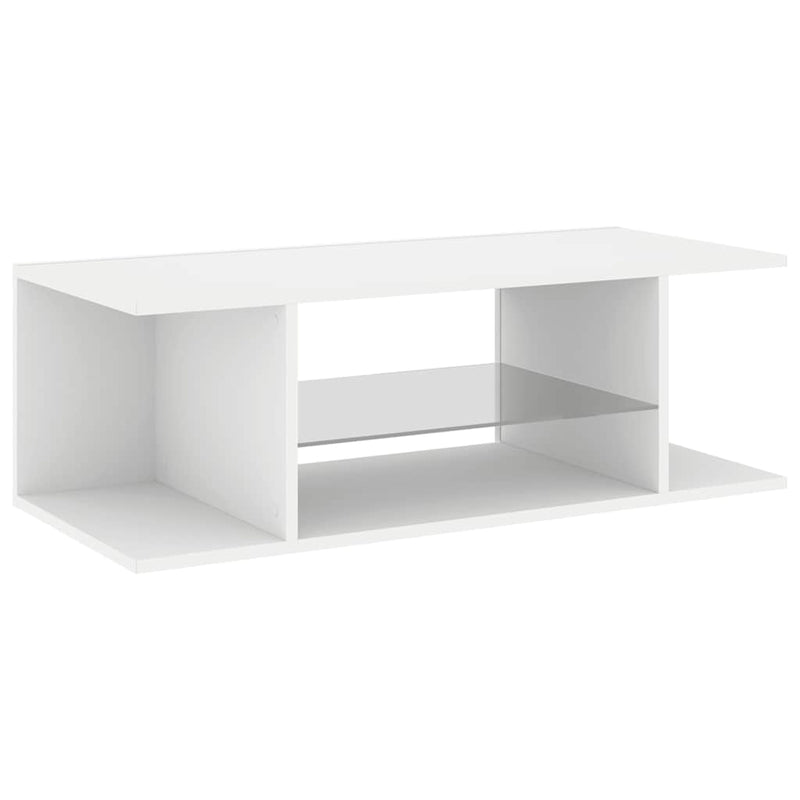 vidaXL TV Cabinet with LED Lights White 90x39x30 cm