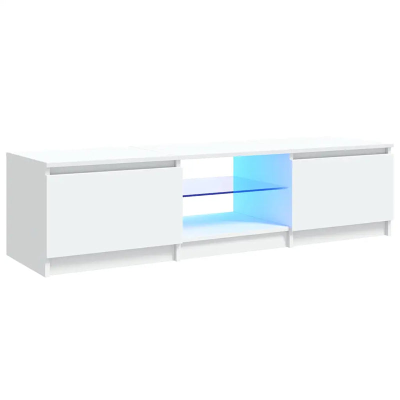 TV Cabinet with LED Lights White 140x40x36 cm