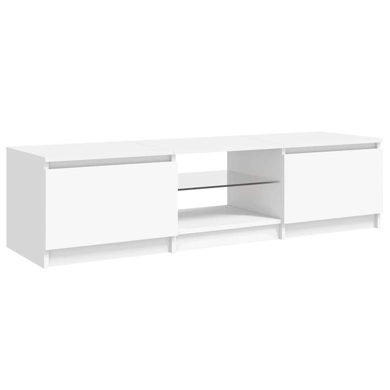vidaXL TV Cabinet with LED Lights White 140x40x36 cm
