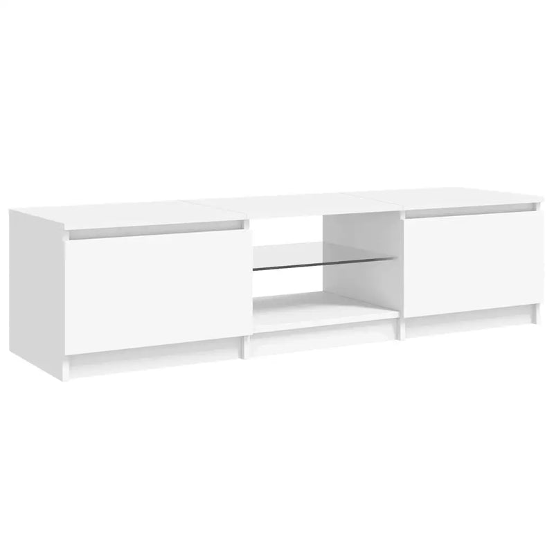TV Cabinet with LED Lights White 140x40x36 cm