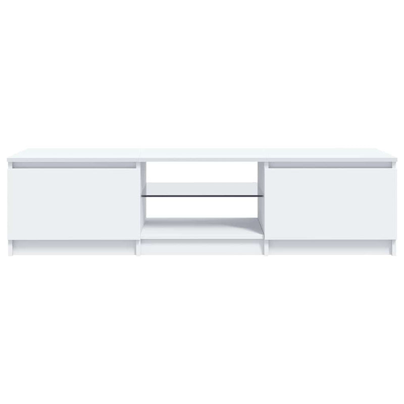 vidaXL TV Cabinet with LED Lights White 140x40x36 cm