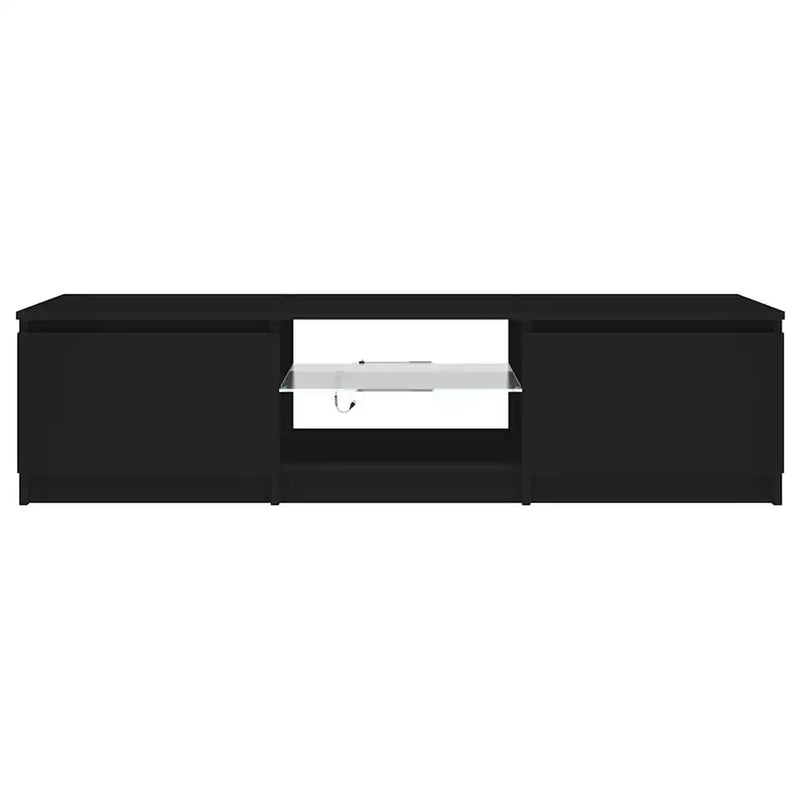 TV Cabinet with LED Lights Black 140x40x36 cm