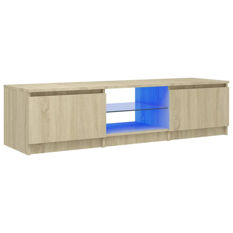 TV Cabinet with LED Lights Sonoma Oak 140x40x35.5 cm