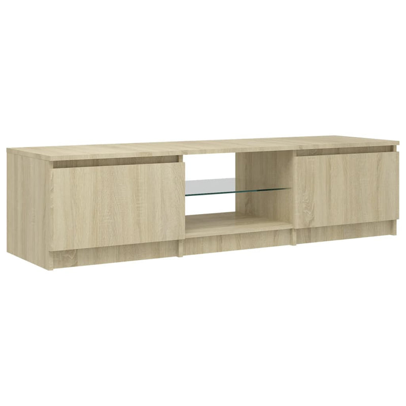 TV Cabinet with LED Lights Sonoma Oak 140x40x35.5 cm