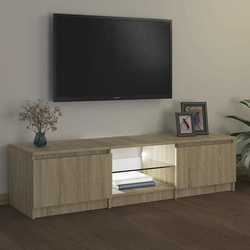 TV Cabinet with LED Lights Sonoma Oak 140x40x36 cm