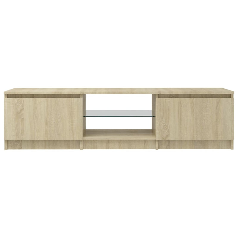 TV Cabinet with LED Lights Sonoma Oak 140x40x35.5 cm