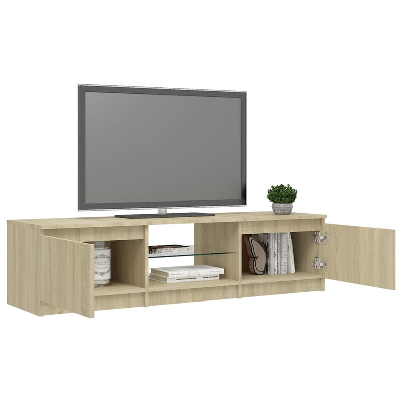 TV Cabinet with LED Lights Sonoma Oak 140x40x35.5 cm