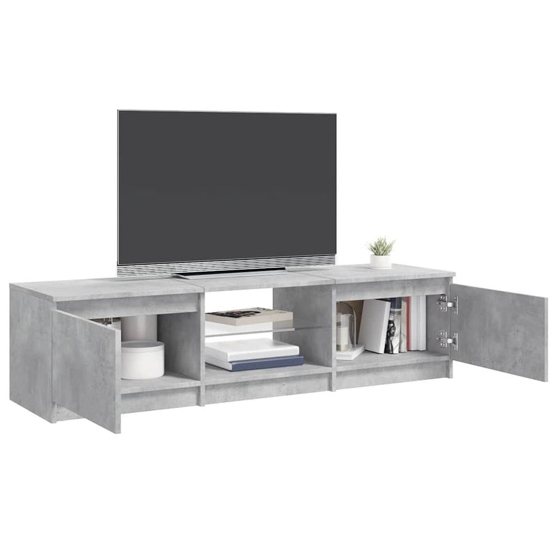 vidaXL TV Cabinet with LED Lights Concrete Grey 140x40x36 cm