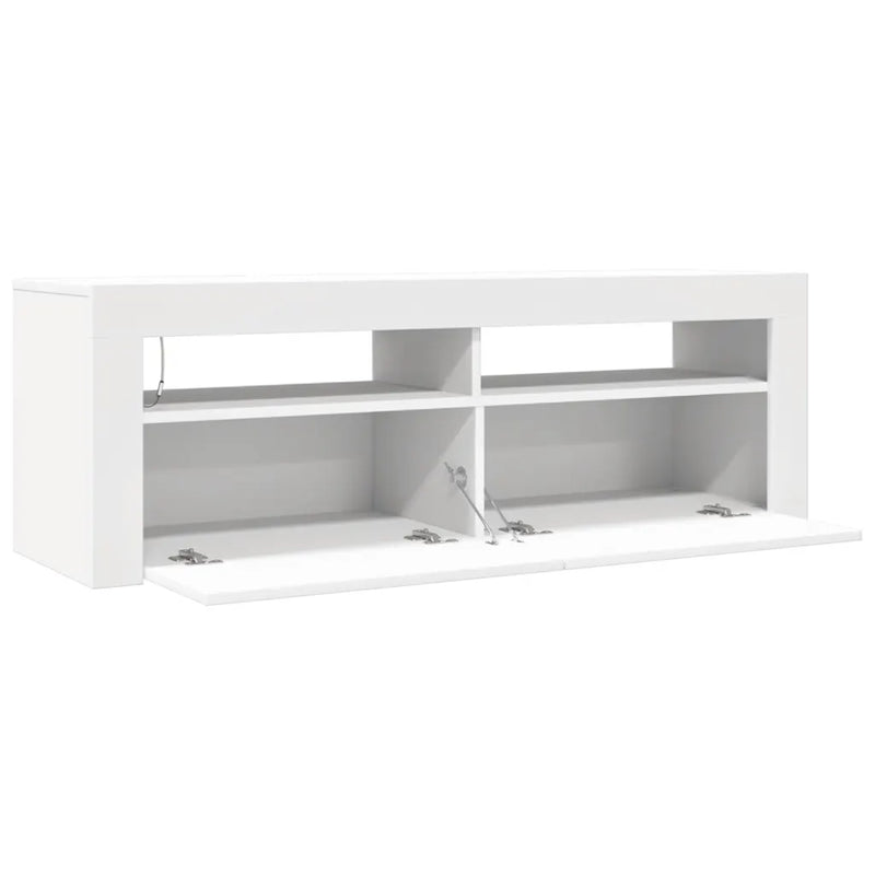 TV Cabinet with LED Lights White 120x35x40 cm