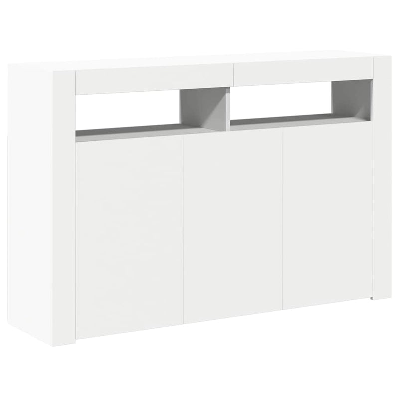 vidaXL Sideboard with LED Lights White 115.5x30x75 cm