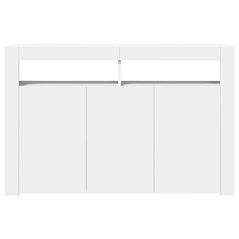 vidaXL Sideboard with LED Lights White 115.5x30x75 cm