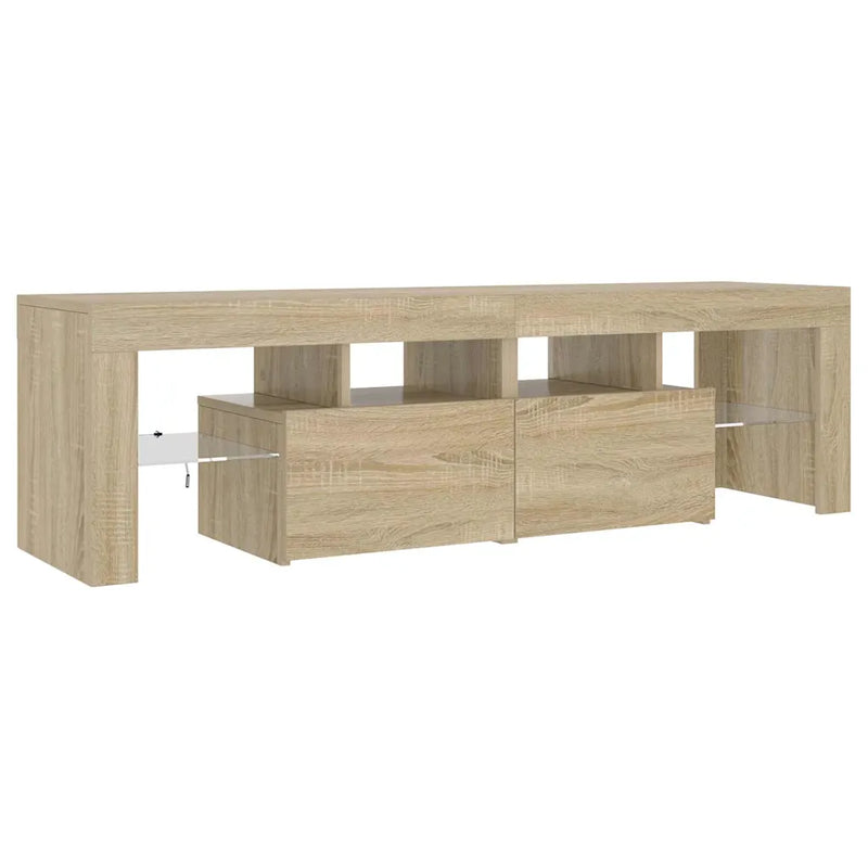 TV Cabinet with LED Lights Sonoma Oak 140x36.5x40 cm