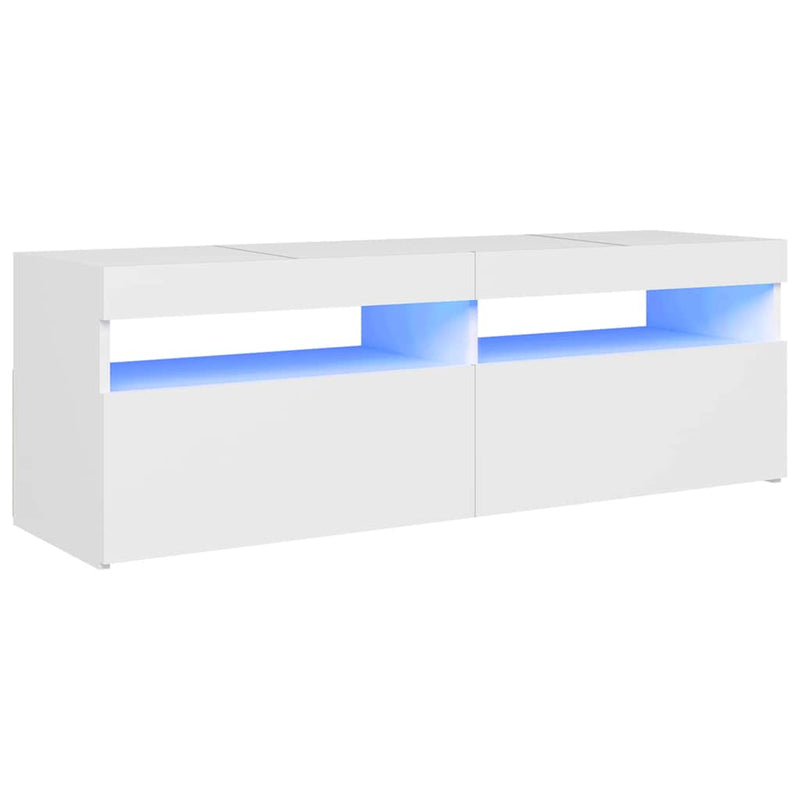 vidaXL TV Cabinet with LED Lights White 120x35x40 cm