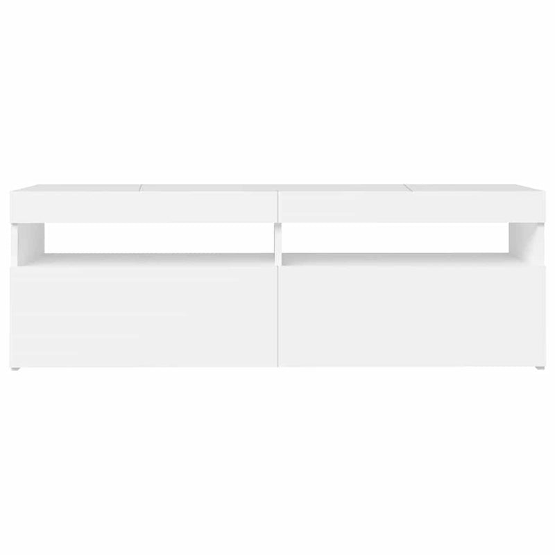 vidaXL TV Cabinet with LED Lights White 120x35x40 cm