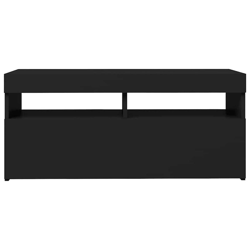 vidaXL TV Cabinet with LED Lights Black 90x35x40 cm