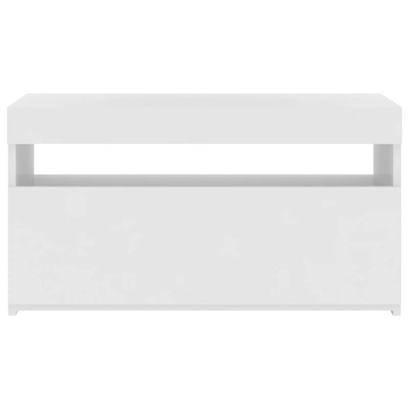 vidaXL TV Cabinet with LED Lights White 75x35x40 cm