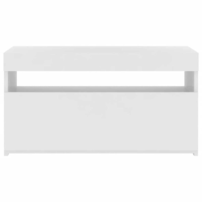 vidaXL TV Cabinet with LED Lights White 75x35x40 cm