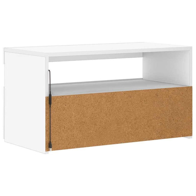 vidaXL TV Cabinet with LED Lights White 75x35x40 cm