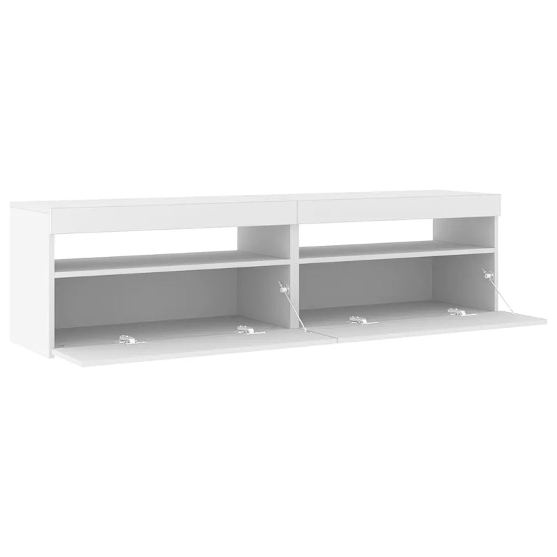 2 Piece TV Cabinet Set with LED Lights White 75x35x40 cm