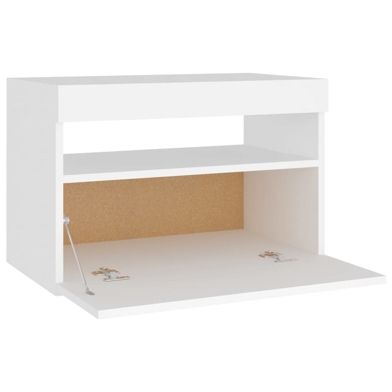 vidaXL TV Cabinet with LED Lights White 60x35x40 cm