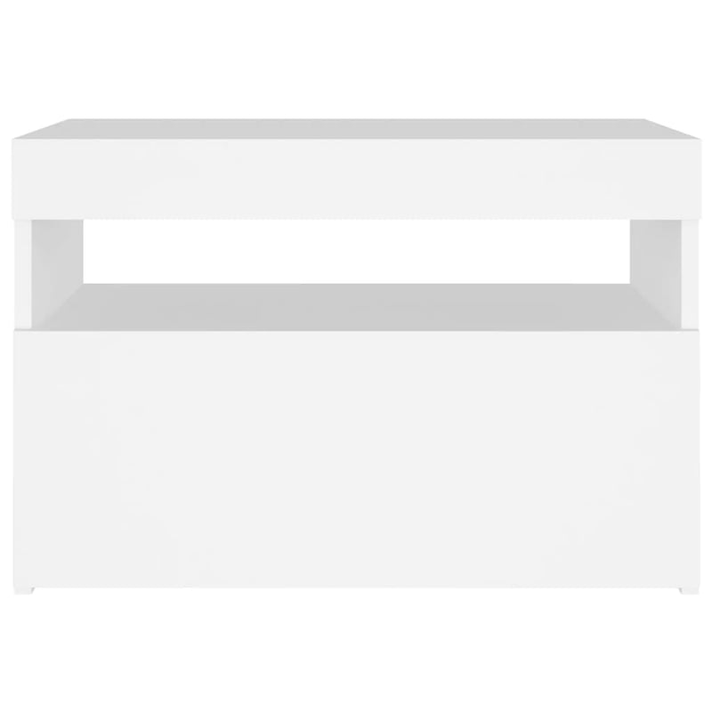 vidaXL TV Cabinet with LED Lights White 60x35x40 cm