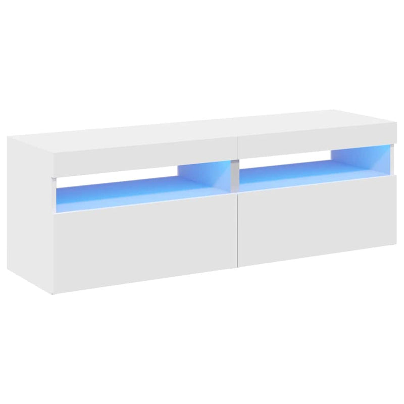 vidaXL TV Cabinets with LED Lights 2 pcs White 60x35x40 cm