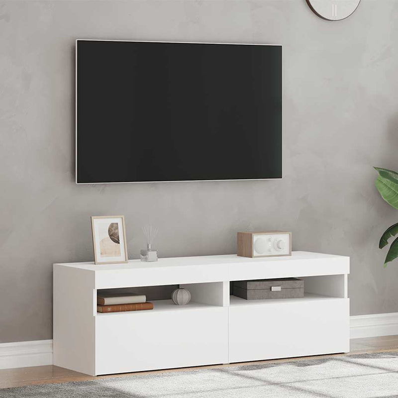vidaXL TV Cabinets with LED Lights 2 pcs White 60x35x40 cm
