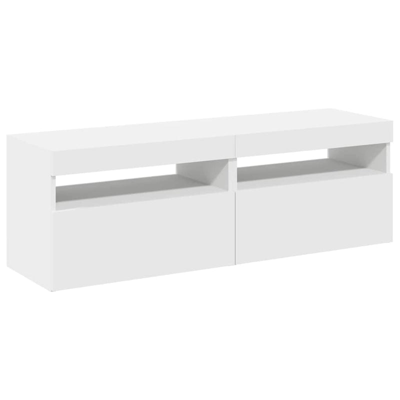 vidaXL TV Cabinets with LED Lights 2 pcs White 60x35x40 cm