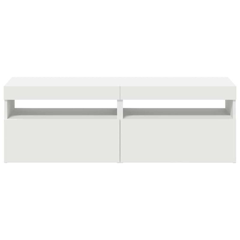 vidaXL TV Cabinets with LED Lights 2 pcs White 60x35x40 cm