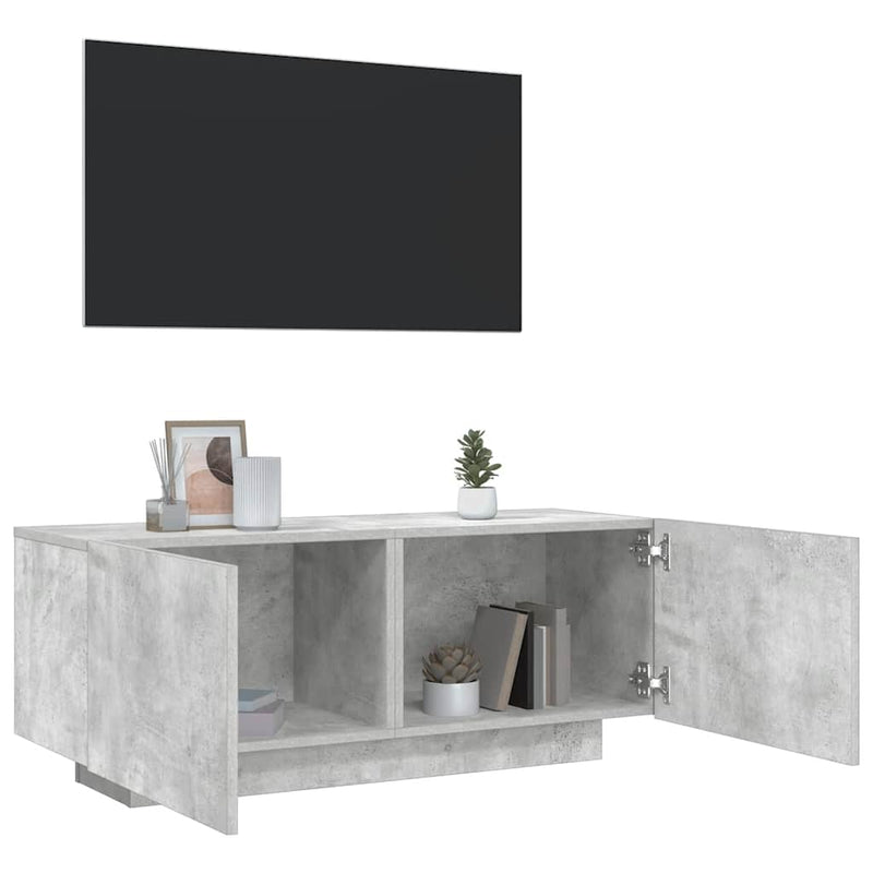 vidaXL TV Cabinet Concrete Grey 100x35x40 cm Engineered Wood