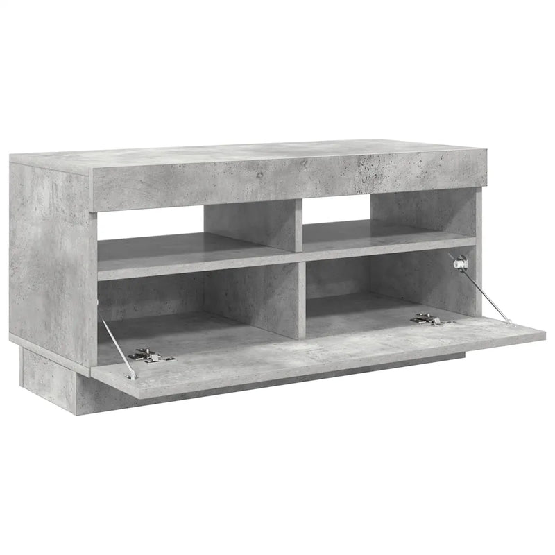 TV Cabinet with LED Lights Concrete Grey 80x35x40 cm