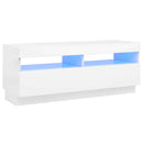 vidaXL TV Cabinet with LED Lights White 100x35x40 cm