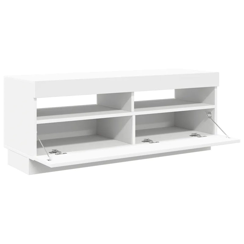 TV Cabinet with LED Lights White 100x35x40 cm