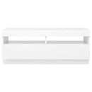 vidaXL TV Cabinet with LED Lights White 100x35x40 cm
