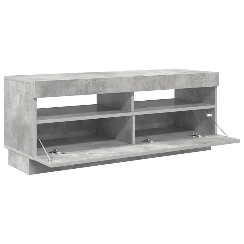 TV Cabinet with LED Lights Concrete Grey 100x35x40 cm