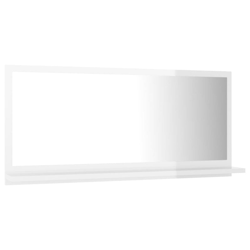 vidaXL Bathroom Mirror High Gloss White 80x10.5x37 cm Engineered Wood