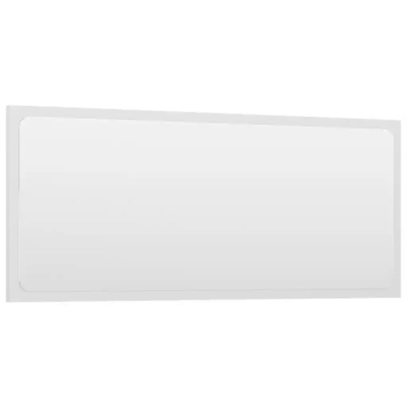 Bathroom Mirror High Gloss White 90x1.5x37 cm Engineered Wood