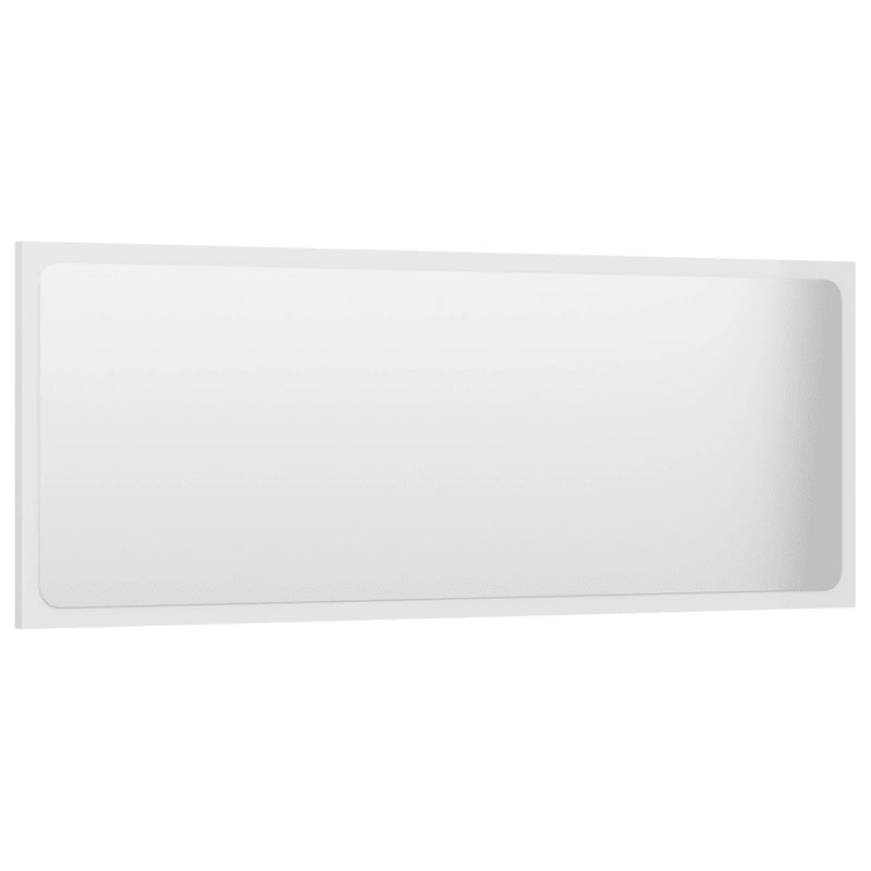Bathroom Mirror High Gloss White 100x1.5x37 cm Engineered Wood